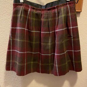 Land's End Plaid Skirt (Red)
